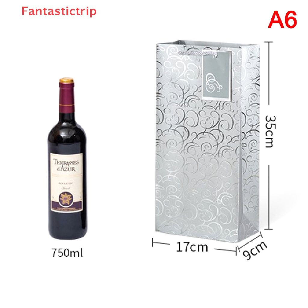 1 [Fantastictrip] 1 Túi Giấy Kraft Đựng Rượu Vang Có Tay Cầm Mới