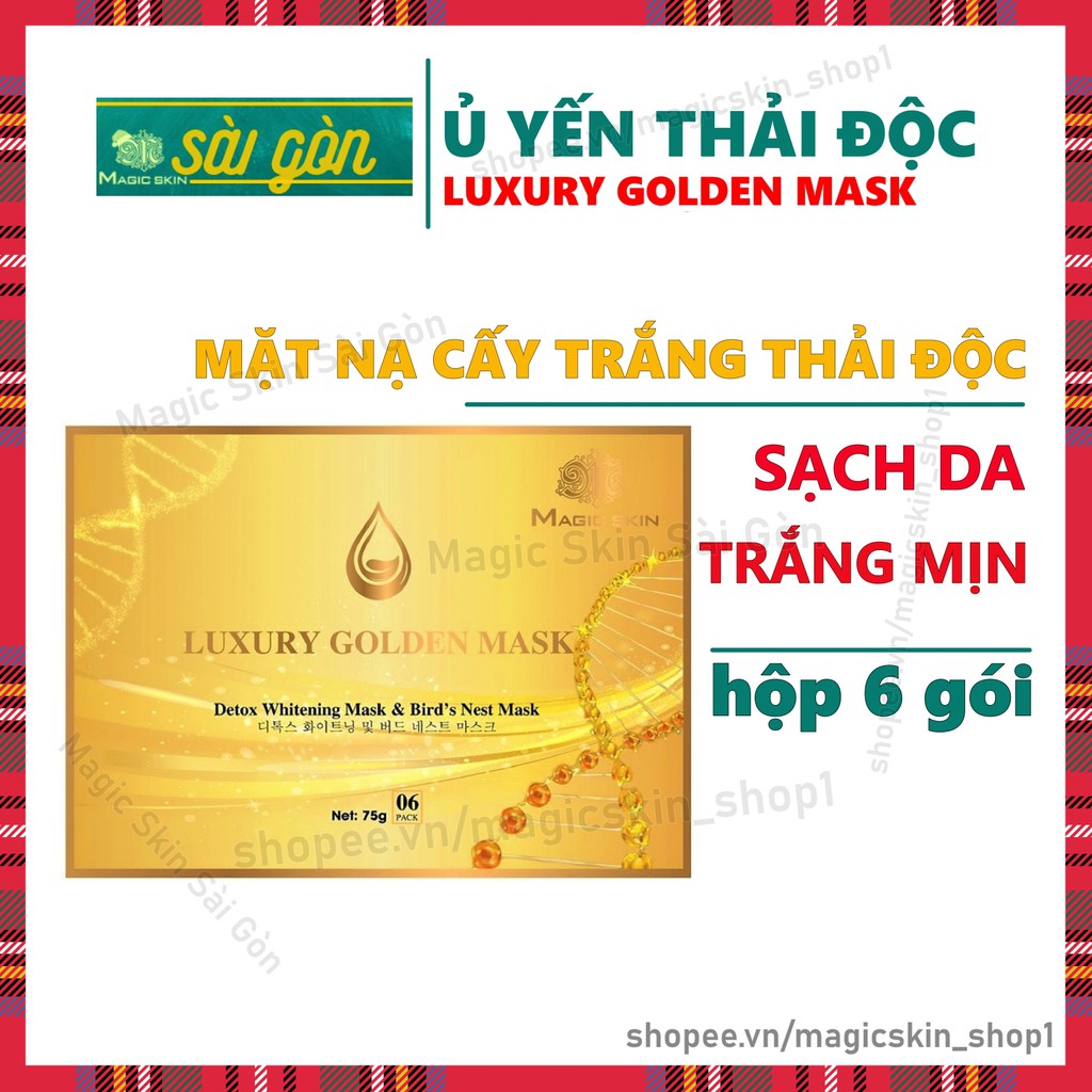 ( Chính hãng) Mặt nạ ủ yến thải độc cấy trắng Luxury Golden Mask