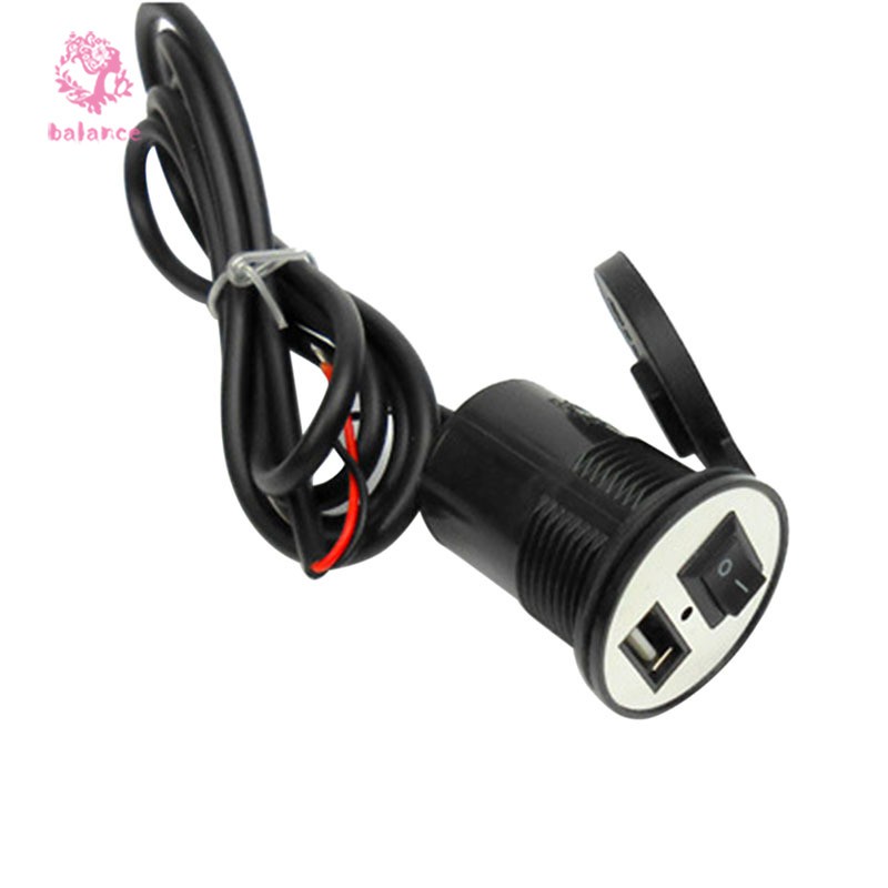 Củ Sạc Điện Thoại Chống Nước 1.5a Cổng Usb Có Công Tắc Cho Xe Máy