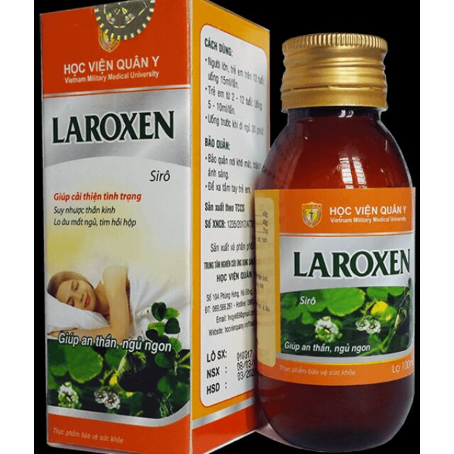 Si rô Laroxen thảo dược giúp ngủ ngon tĩnh tâm an giấc giảm suy nhược thần kinh của Học viện Quân Y