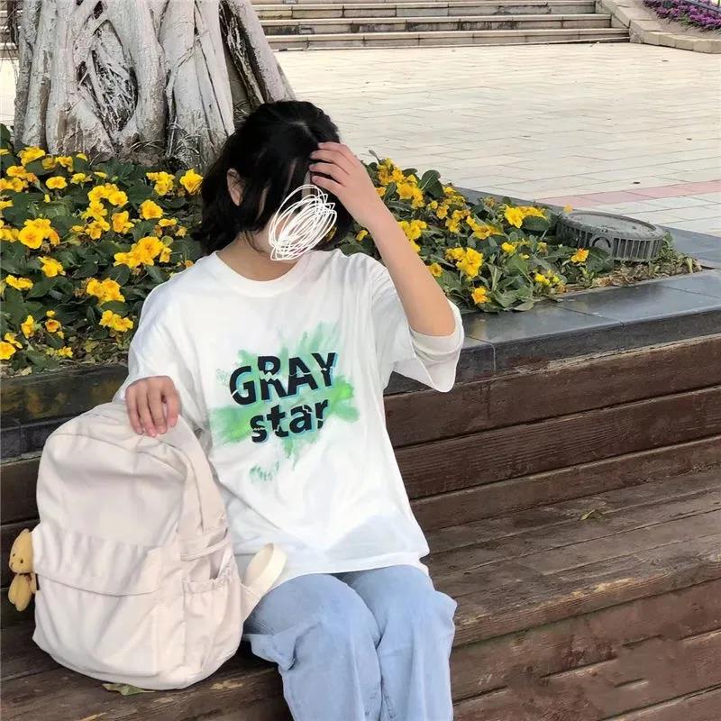 NRVP Áo Thun 100% Cotton Dáng Rộng Thời Trang Hàn Quốc Cho Nữ