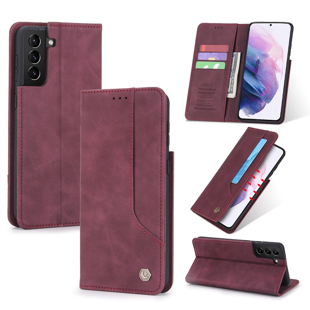 Case for Samsung Galaxy S21 Ultra 5G / S21+ 5G / S21 FE 5G /S21 5G Ốp Điện Thoại Bằng Da Dành Cho