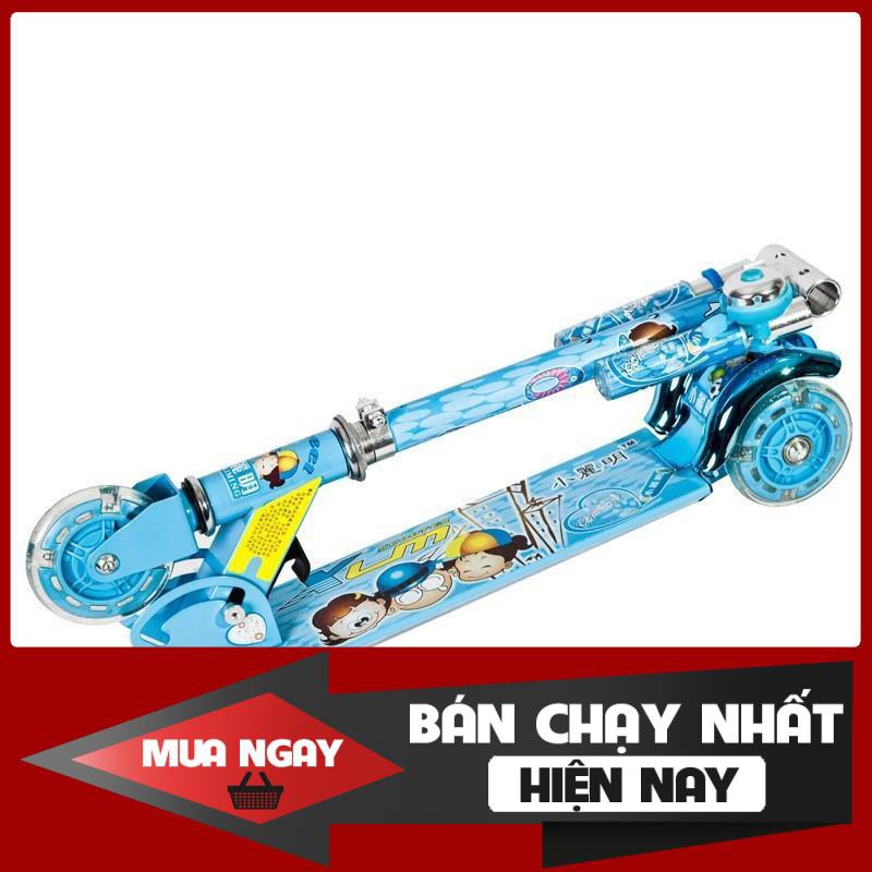 Xe trượt sắt loại đẹp bánh phát sáng - xe trượt scooter (sắt) 3 bánh phát sáng - xe scoter sắt lò xo cho bé