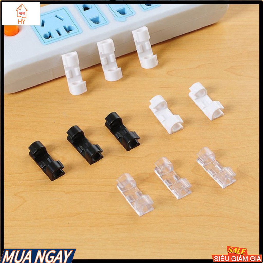 Kẹp cố định dây điện dán tường, kẹp giữ dây điện, dùng để đi đường dây điện / cáp (Bộ 16 cái kèm miếng dán)