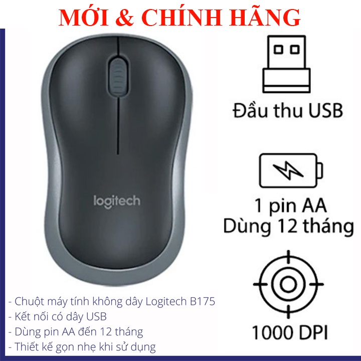 Chuột không dây Logitech B175, Logitech B170 nhỏ gọn bền bỉ