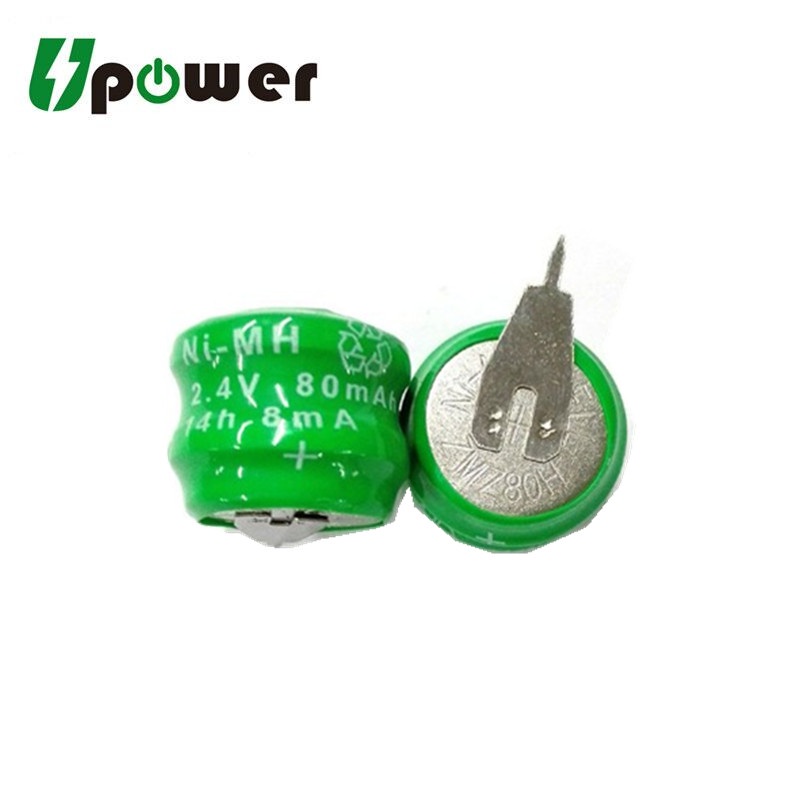 Pin sạc cúc áo chân hàn NI-MH 2.4V 80mAh 40 mAh