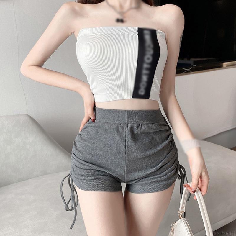 Quần Short Thể Thao Lưng Cao Màu Trơn Thời Trang Năng Động Cho Nữ