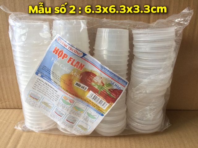 Lốc 50 Hũ/ Hộp Bánh Flan Vĩnh Trường Size Số 1, 2, 0, Trái Tim