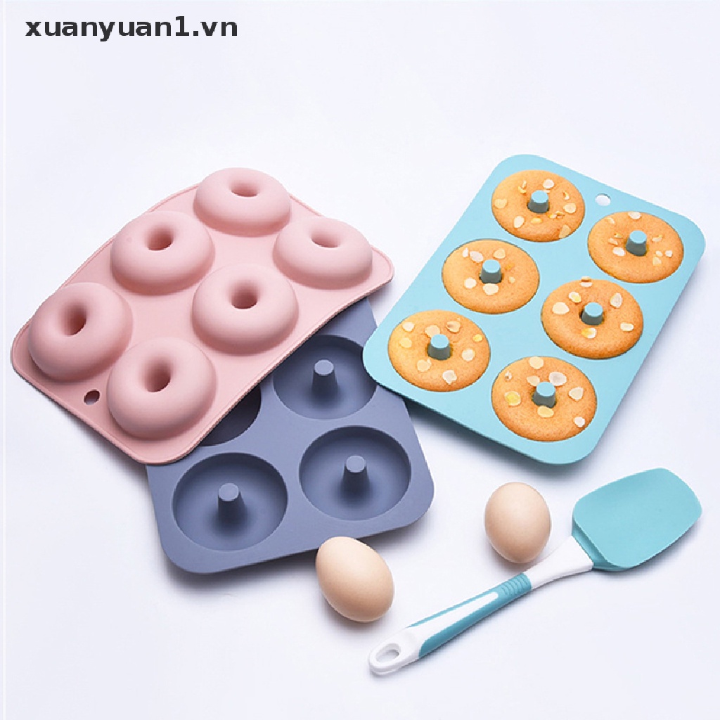 1 Khuôn Silicon Làm Bánh Donut 6 Lỗ Tiện Dụng