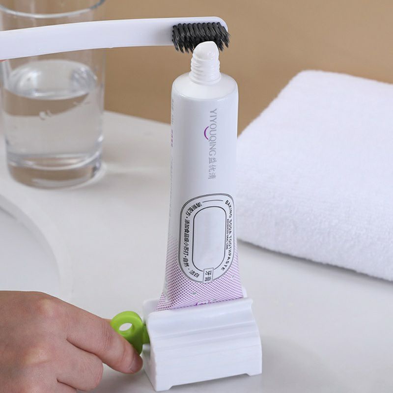 Dụng cụ bóp ống kem đánh răng/sữa rửa mặt dạng vặn đa chức năng kèm đế đỡ đứng cho phòng tắm tiện dụng