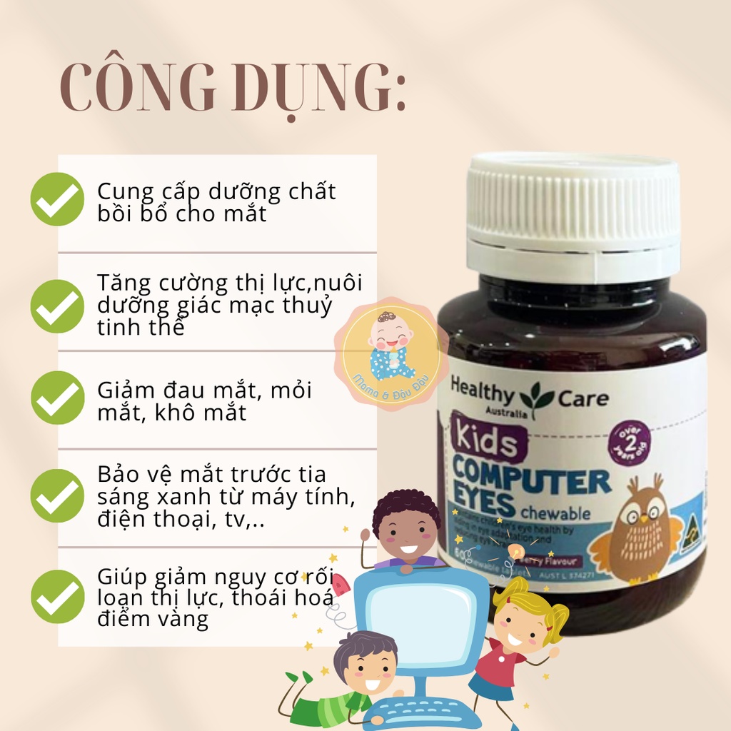 Viên kẹo KIDS COMPUTER EYES HEALTHY CARE giúp bổ mắt, tăng thị lực