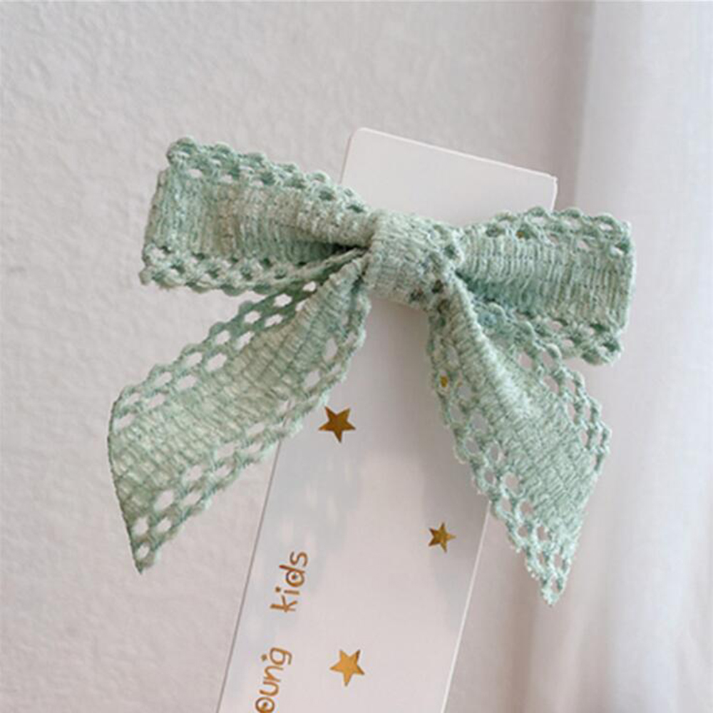 Kẹp tóc trang trí nơ ren xinh xắn dành cho nữ