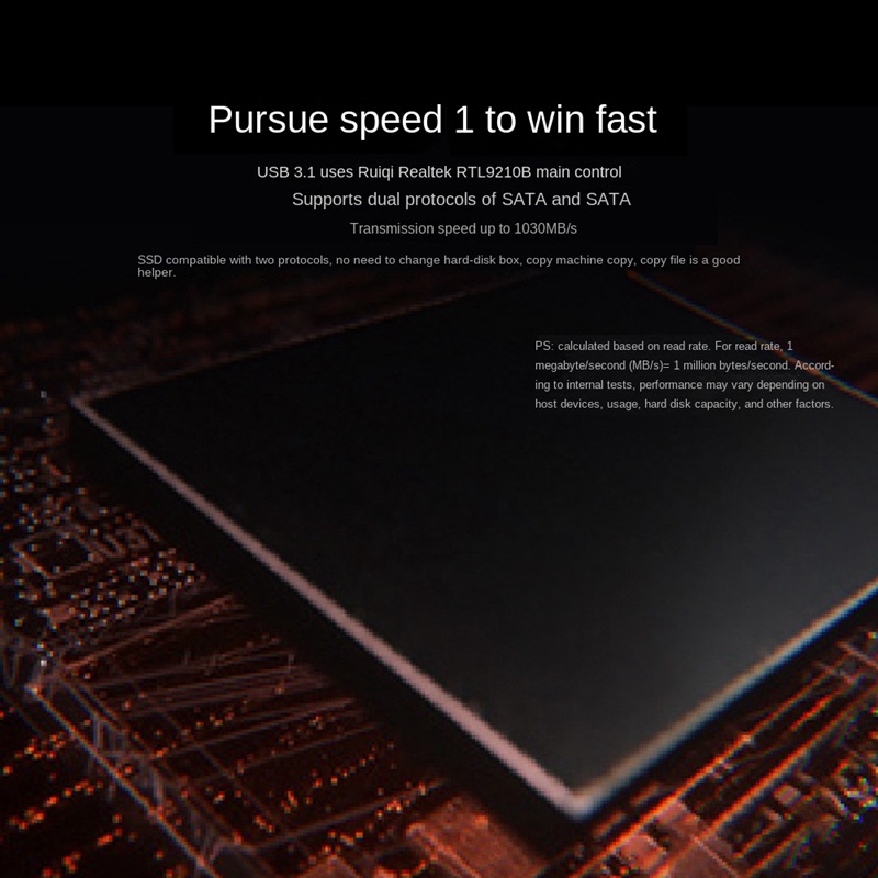 USB3.2 GEN2 10Gbps To NVME Protocol M.2 Hard Disk Box To a Port Realtek RTL9210 Card Opening