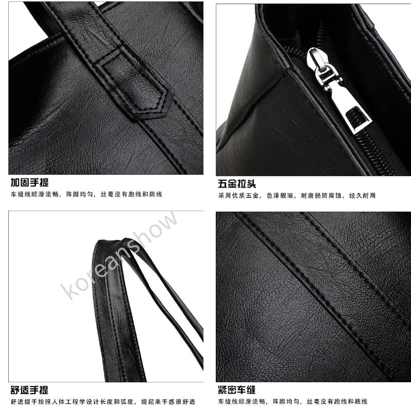 Túi Tote Túi Da Xách Tay Có Khóa Kéo Phong Cách Hàn Quốc Thời Trang Cho Nữ-76