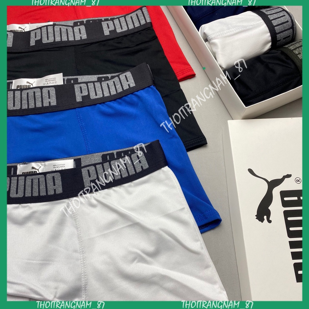 HỘP 4 QUẦN SỊP NAM PUMA Quần Lót Nam Thun Lạnh Puma Cao Cấp Quần Lót Nam Boxer Mềm Mại Co Dãn 4 Chiều Cực Thoáng Khí