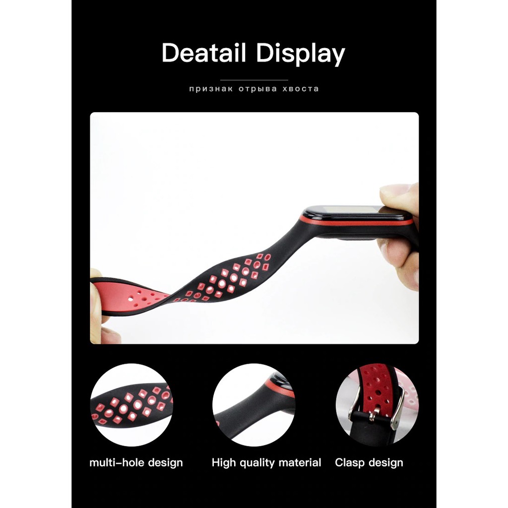 Dây Đeo Thay Thế Cho Xiaomi Mi Band 4/3 Sport Strap - Khóa Gài Thời Trang - Chất Lượng Cao