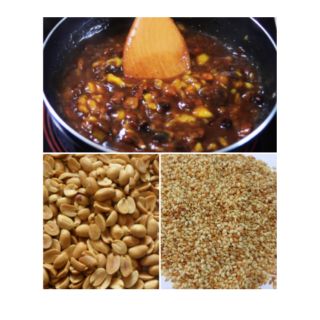 NHÀ LÀM: COMBO ME NGÀO ĐƯỜNG+ĐẬU PHỘNG RANG+ MÈ RANG,SÊN ĐƯỜNG ĐỂ ĂN VẶT VÀ LÀM GIA VỊ NẤU ĂN