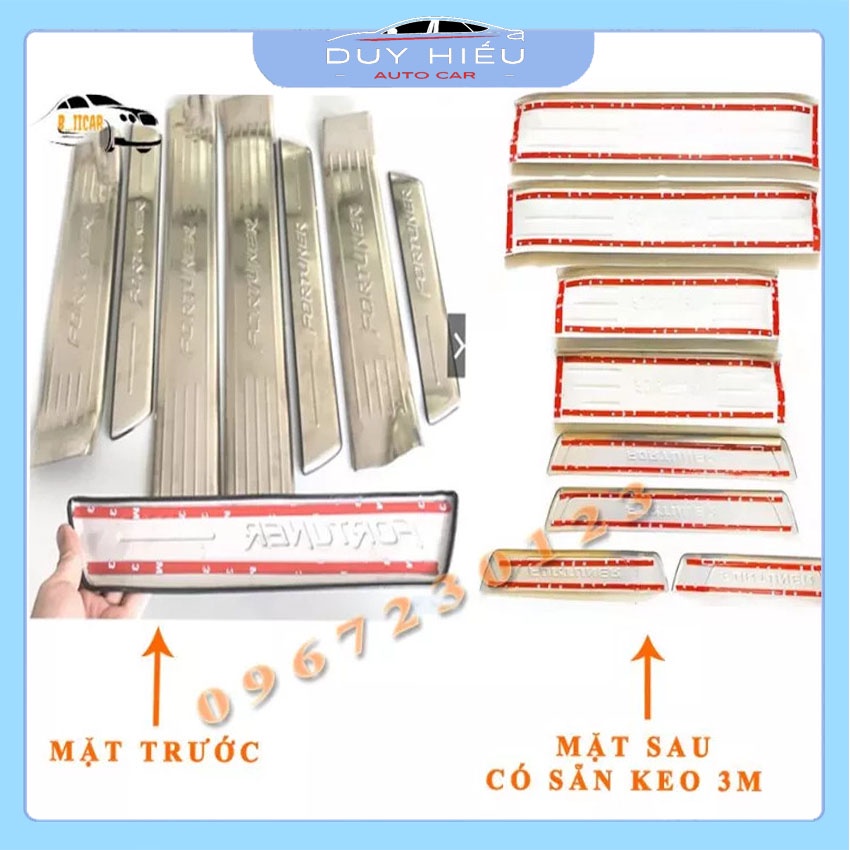 Ốp nẹp bước chân Ô TÔ TOYOTA FORTUNER 2017-2021 titan set 8 món