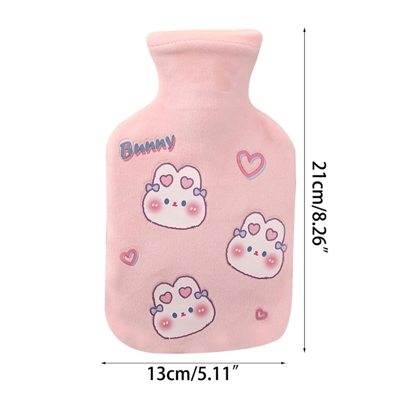 Túi Chườm Nước Nóng 350ml Có Nắp Xoắn Hoạt Hình Dễ Thương