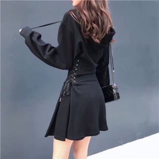 [ORDER] Váy thu đông thắt eo trùm mũ ulzzang(có Feedback)