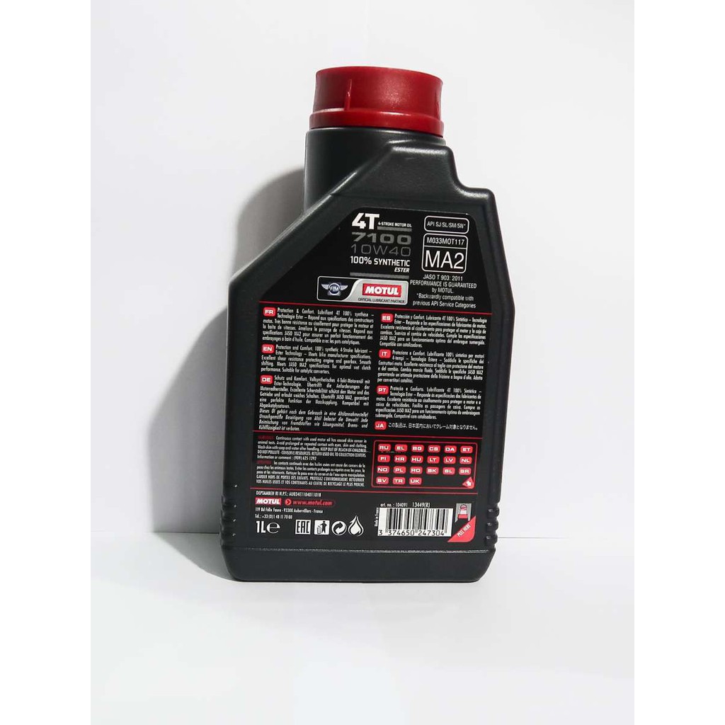 Nhập Pháp Motul 7100 10W40 1L Công nghệ Ester - nhớt tổng hợp cao cấp cho xe tay côn, phân khối lớn, đi phượt