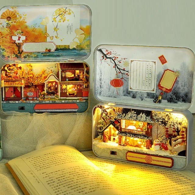 Mô hình nhà DIY Doll House Four-Hour Landscape Box TH5 - TH8 Kèm Bộ dụng cụ và Keo dán