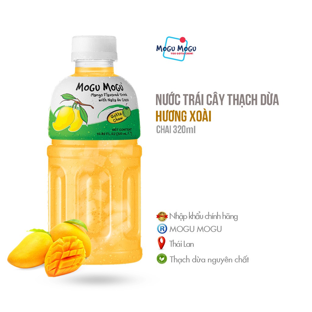 NƯỚC UỐNG MOGU MOGU 8 VỊ 🥥 (Thùng 24 chai x 320ml )-[FREE SHIP] TỪ ĐƠN 50K