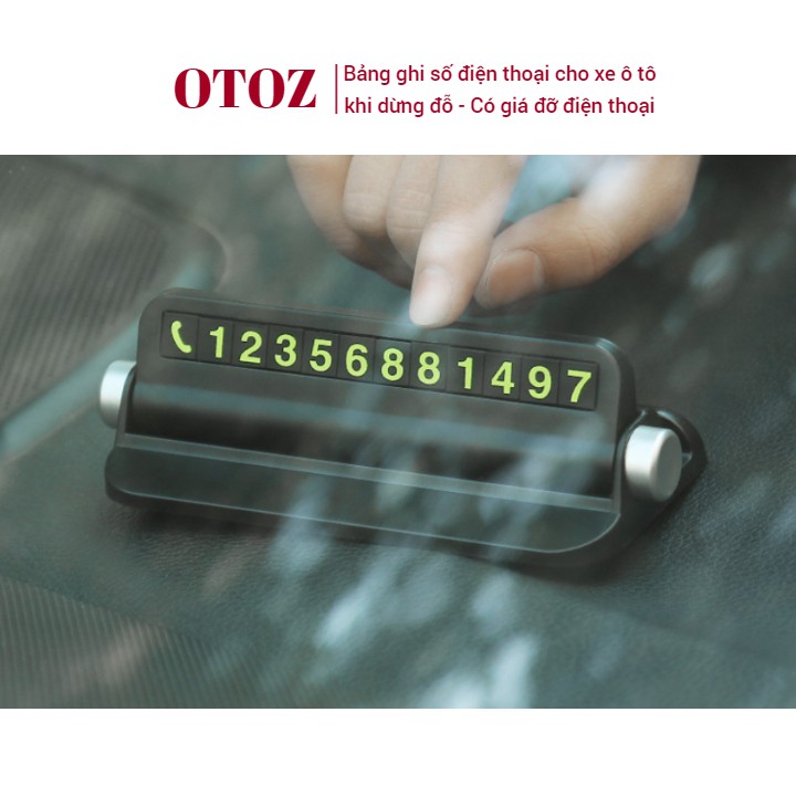 Bảng ghi số điện thoại cho xe ô tô khi dừng đỗ - Có giá đỡ điện thoại OTOZ