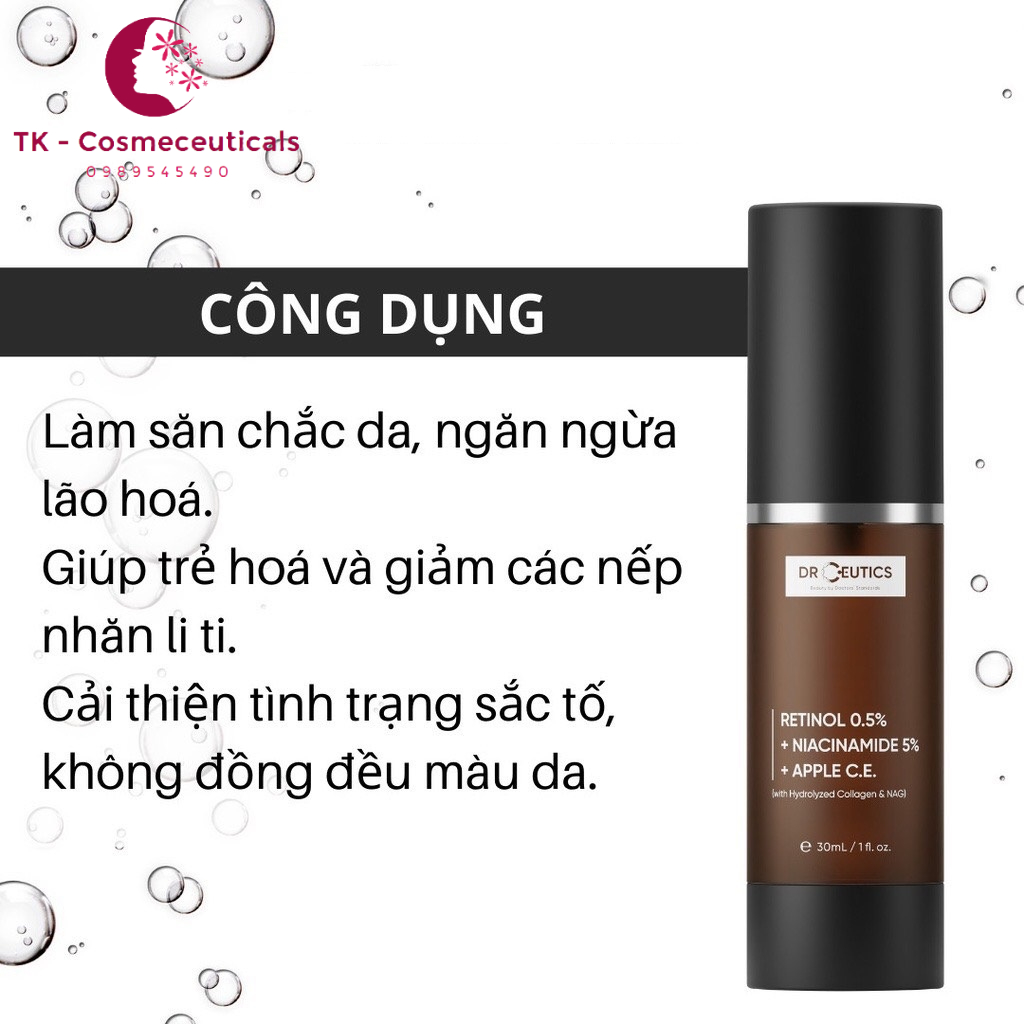 Kem Dưỡng Chống Lão Hoá DrCeutics Chứa Retinol Niacinamide Và Dịch Chiết Tế Bào Gốc Quả Táo - 30ml