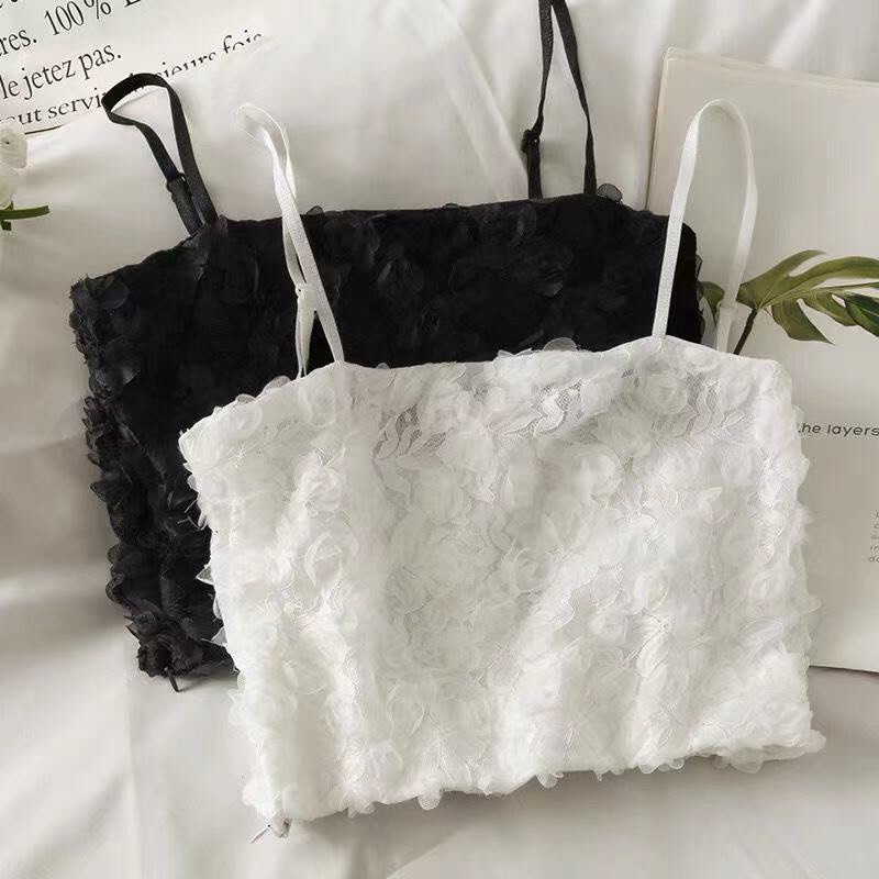 Áo 2 dây bra ren hoa BR036 nổi sẵn đệm mút Lylylorem