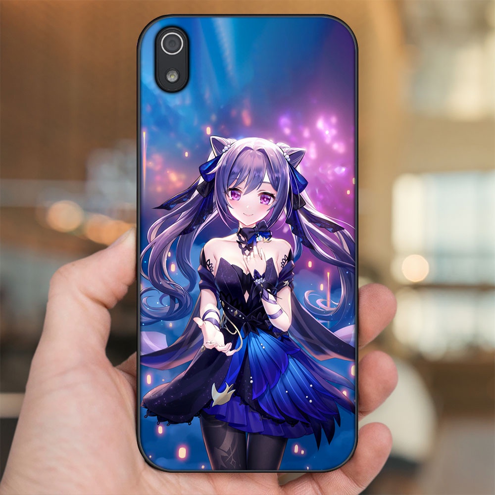 Ốp lưng Xiaomi Redmi 7A viền đen in hình Keqing Genshin Impact