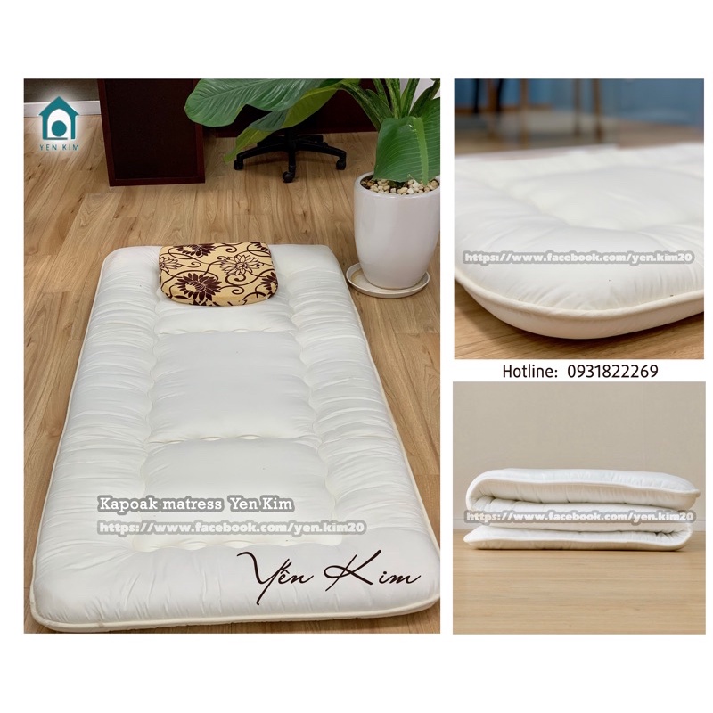 Nệm bông xuất Nhật - 1mx2m, 1m2x2m, 1m4x2m, 1m6x2m, 1m8x2m, 2mx2m - Màu Trắng, Xám