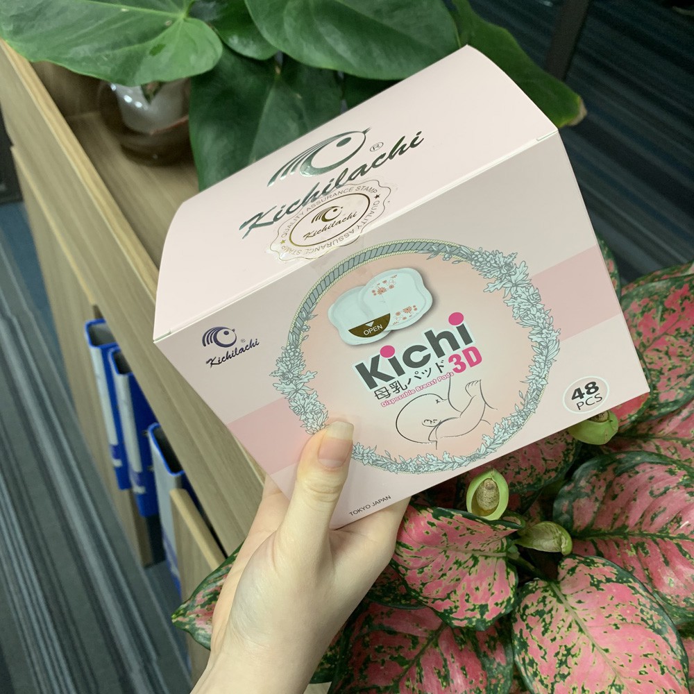 Hộp 48 miếng lót thấm sữa Mẹ 3D siêu mỏm mềm mịn dùng 1 lần Kichi Kichilachi