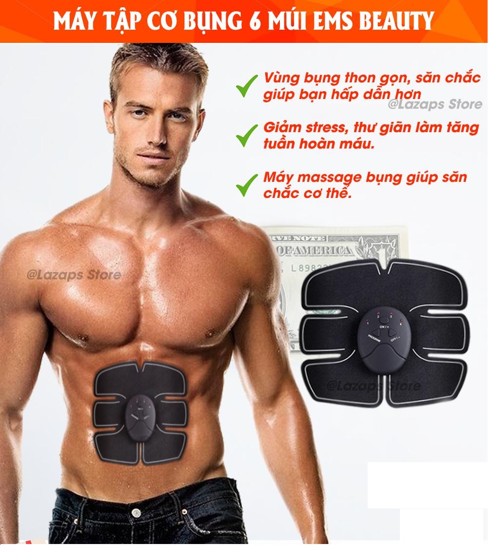 Miếng dán xung điện tập gym Beauty Body máy đánh tan mỡ bụng thiết bị hỗ trợ tập cơ bụng 6 múi