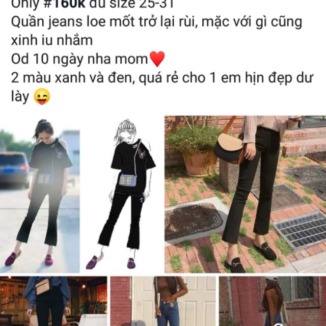 Quần loe bò nữ