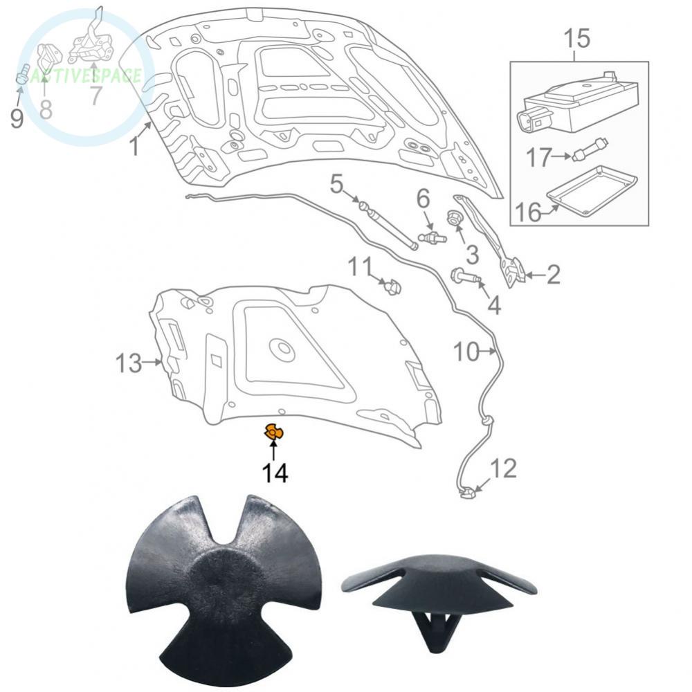 Hood Insulation 25/50/100pc Accessory Black Nylon Replaces For Chrysler