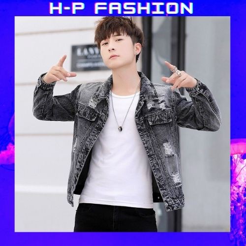 Áo khoác jean nam co giãn, dày dặn, chuẩn form thời trang cao cấp Hpfashion - TCSAKJN014