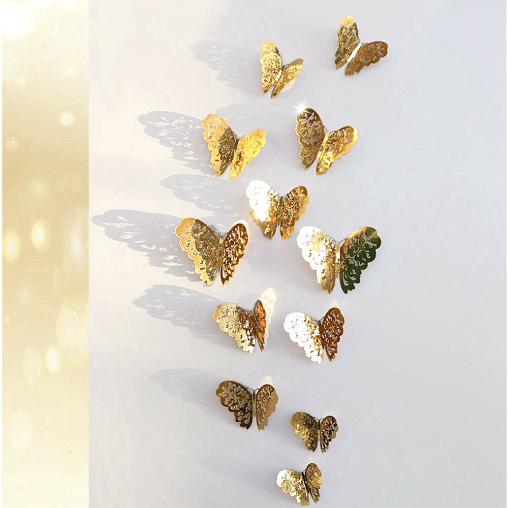Set 12 miếng dán tường hình bươm bướm 3D nghệ thuật