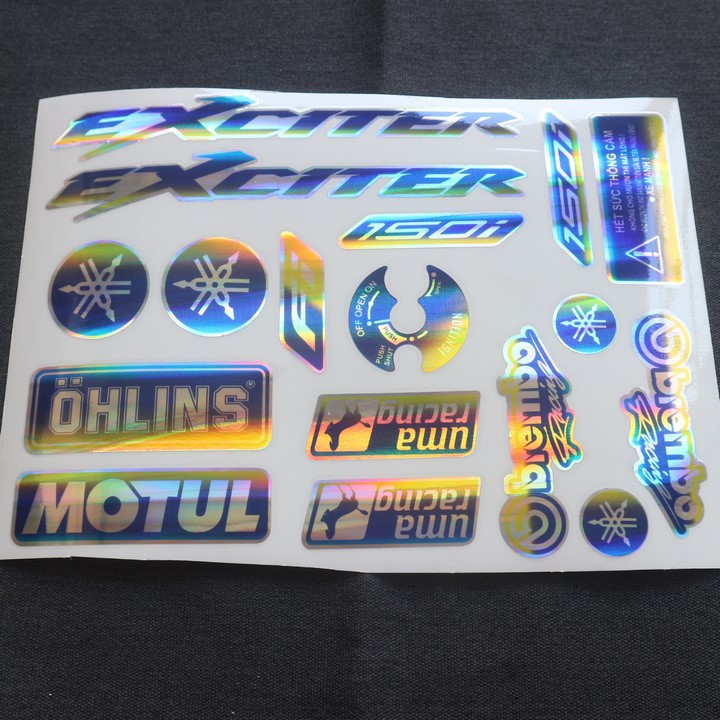 [CỰC RẺ]  BỘ TEM CROM NHIỀU STICKER TRANG TRÍ XE WINNER MÀU TITAN