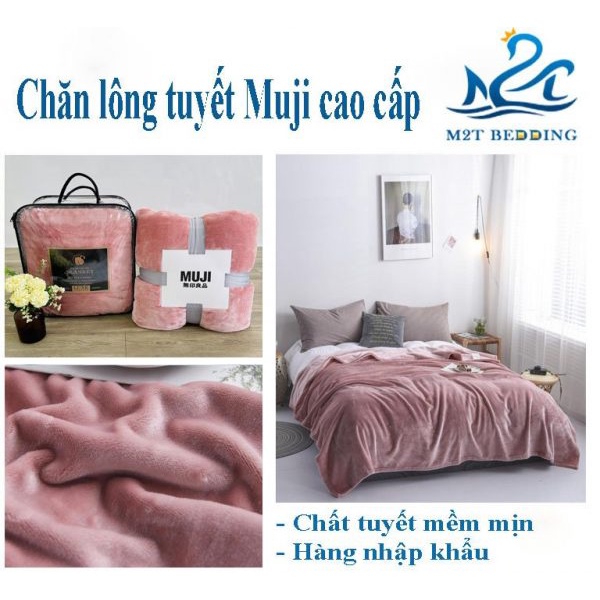 Chăn lông tuyết Muji xuất Nhật  kích thước 2m x 2m3