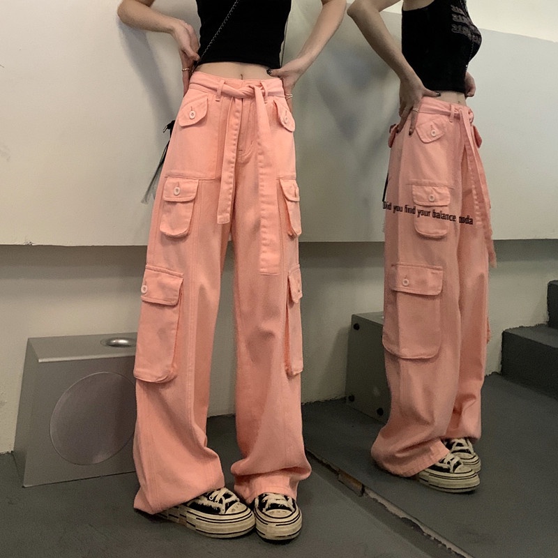 Quần Dài Lưng Cao Dáng Rộng Chất Liệu cotton Phong Cách Thời Trang Hàn Quốc 2022