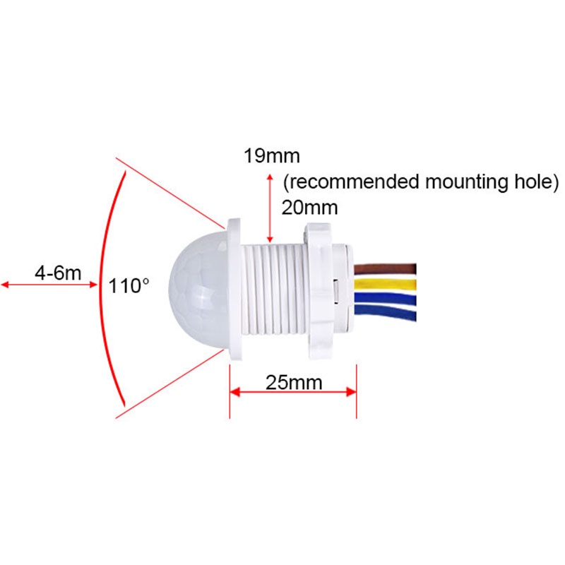 1 Đèn LED PIR Cảm Biến Chuyển Động Thông Minh 110V 220V