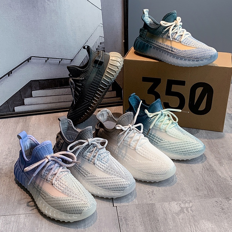 Giày Thể Thao Chzk Flyknit Gọn Nhẹ Thoáng Khí Màu Sắc Gradient Thời Trang