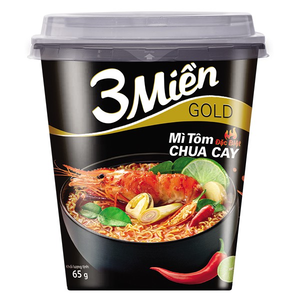 Mì 3 miền tôm chua cay ly 65g