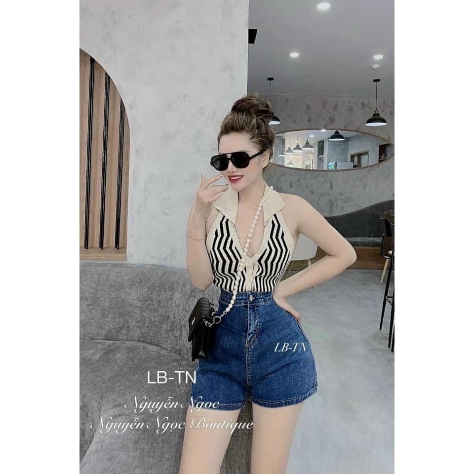 Quần sooc jeans trơn cạp cao 2 màu mã 506 ( ảnh thật kèm video )