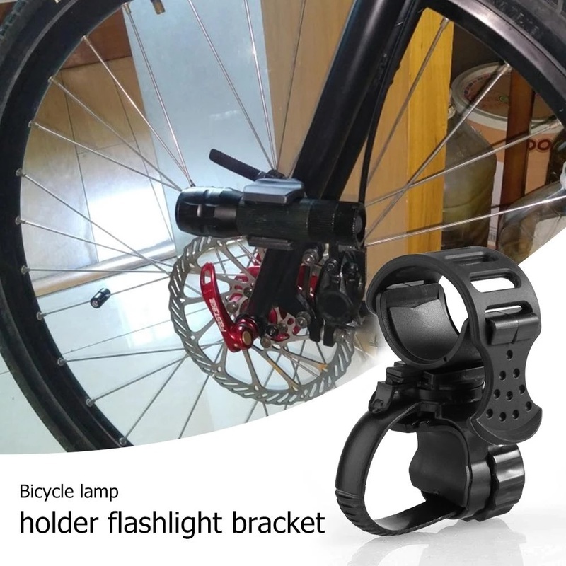 1 Cái 6.5 * 4.5cm Đen Chất Lượng Cao 360° Giá Đỡ Đèn Pin Nhiều Phong Cách Khác Nhau Cho Xe Đạp