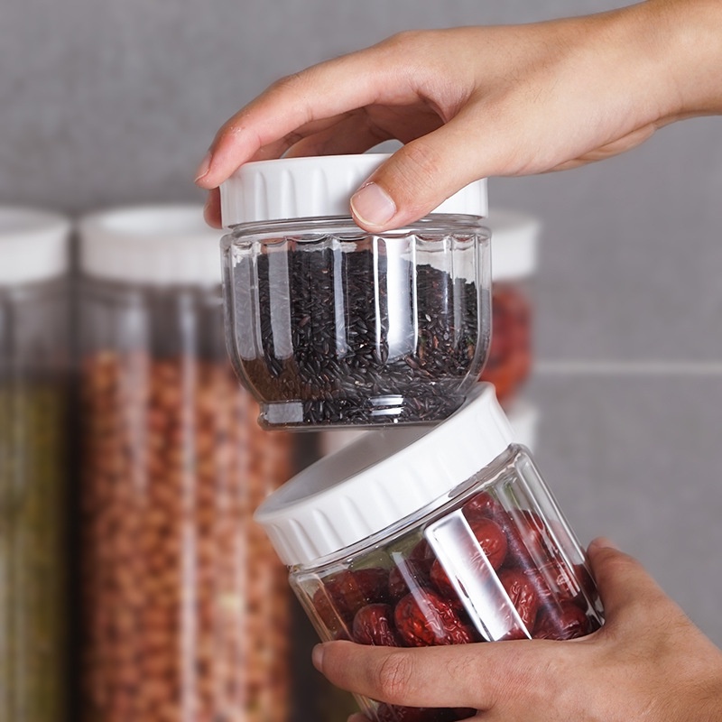 1 Hộp Nhựa Đựng Gia Vị Có Nắp Đậy Có Thể Xếp Chồng Tiện Dụng Cho Nhà Bếp