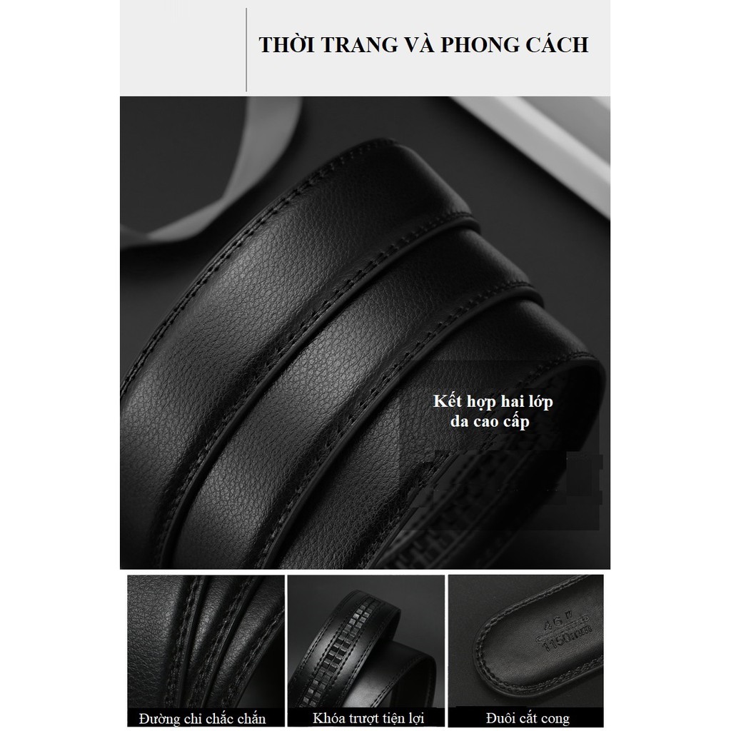 Thắt Lưng Da Nam Khóa Tự Động Cao Cấp. Dây Nịt Nam Da Bò 100%