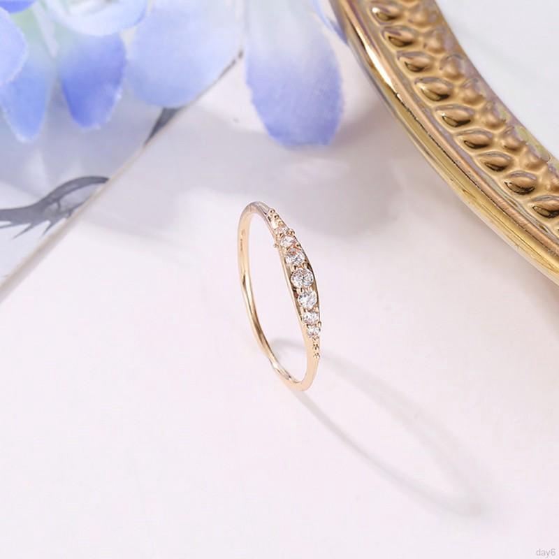 Nhẫn hợp kim đính đá pha lê thiết kế đơn giản thời trang