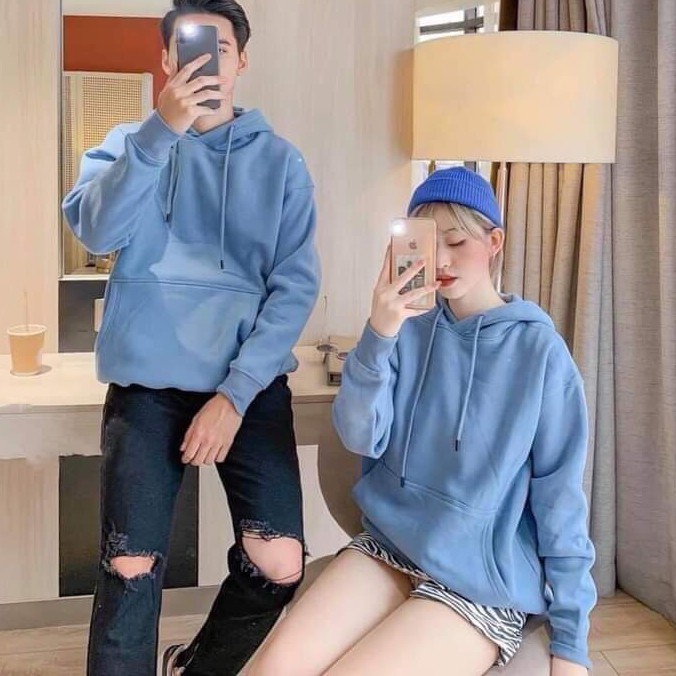 Áo Hoodie trắng nam nữ unisex đôi cặp form rộng trơn có mũ đẹp chất nỉ phong cách trẻ trung Hàn Quốc M5